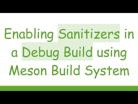 Enabling Sanitizers in a Debug Build using Meson Build System