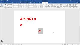 How to type Sigma Symbol in  Word