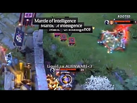 Team Liquid Dropping Mantle of Intelligence in Front of OG Fountain Dota 2