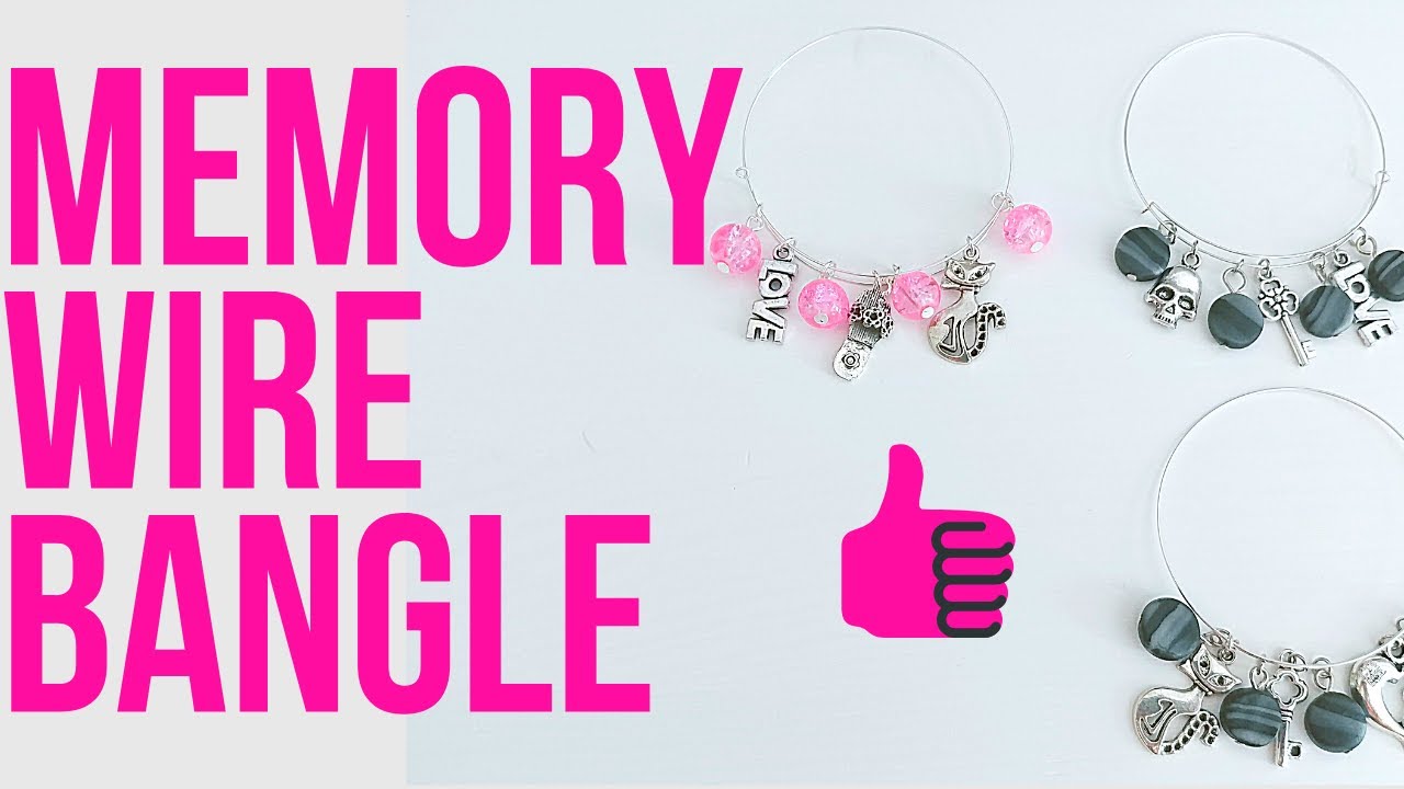 Memory wire bangle with charms