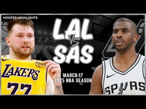 Los Angeles Lakers vs San Antonio Spurs Full Game Highlights | Mar 17 | 2025 NBA Season