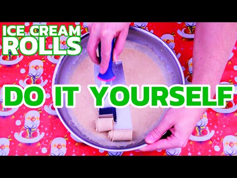 Ice Cream Rolls - DIY RECIPE | How to make Ice Cream Rolls at home - Christmas Dessert 🎄🎅🌟
