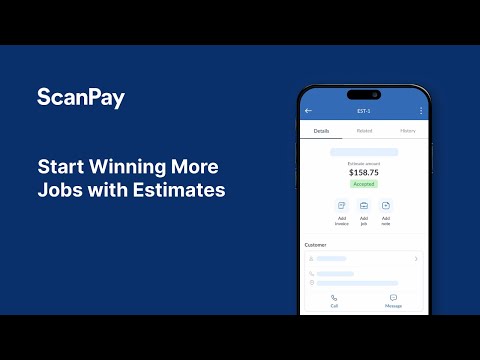 This video provides a quick demonstration on how to create, customize, and send professional estimates using the ScanPay mobile or web app.