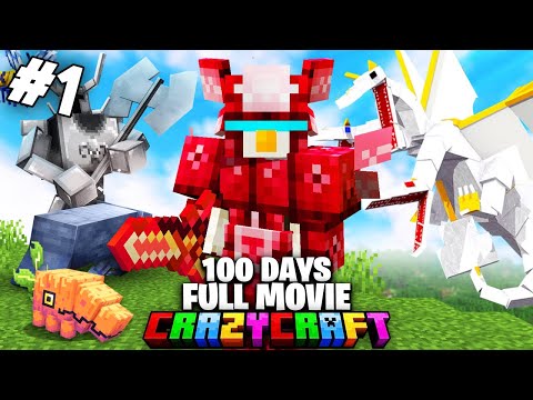 I Survived 100 Days in CRAZY CRAFT in Minecraft Hardcore [FULL MOVIE I]