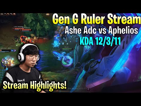 Gen G Ruler Stream Ashe ADC vs Aphelios Destroy KR Challenger Again w/ Gen G Clid, SB FATE, T1 Roach