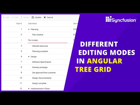 Different Editing Modes in Angular Tree Grid