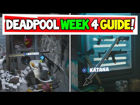 Unlock Deadpool Guide Week 4 "FIND DEADPOOL'S KATANAS" (ALL KATANA LOCATIONS) - Fortnite