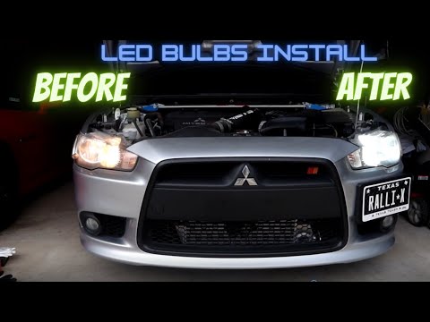 Oxilam LED low and high beam bulbs install for Mitsubishi Lancer!