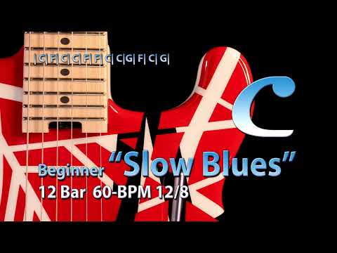 Beginner Slow Blues | C-major 60 BPM | Pentatonic | 12/8 | Backing Track Jam