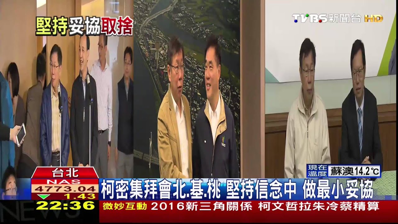 柯密集拜會北、基、桃 堅持信念中做最小妥協