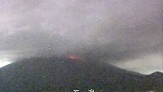 preview picture of video '桜島速報　20090721　21：00から約１時間、噴火が続いた。 Volcano:Sakurajima,Japan'