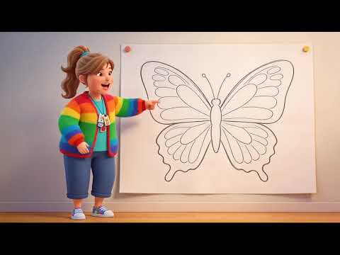 How to Draw a Happy Rainbow Butterfly 🌈🦋 | Easy Drawing for Toddlers & Preschool