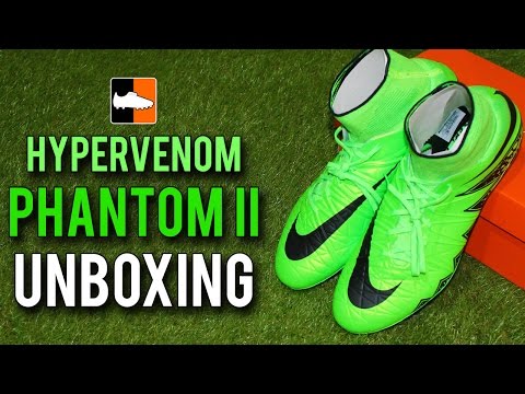 Neymar's Nike Hypervenom Phantom II Unboxing - Green Strike Lightning Storm Edition