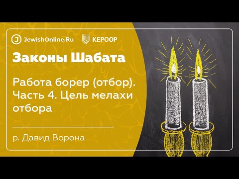 Законы Шабата. Урок 31: Работа борер (отбор). Часть 4: Цель мелахи отбора