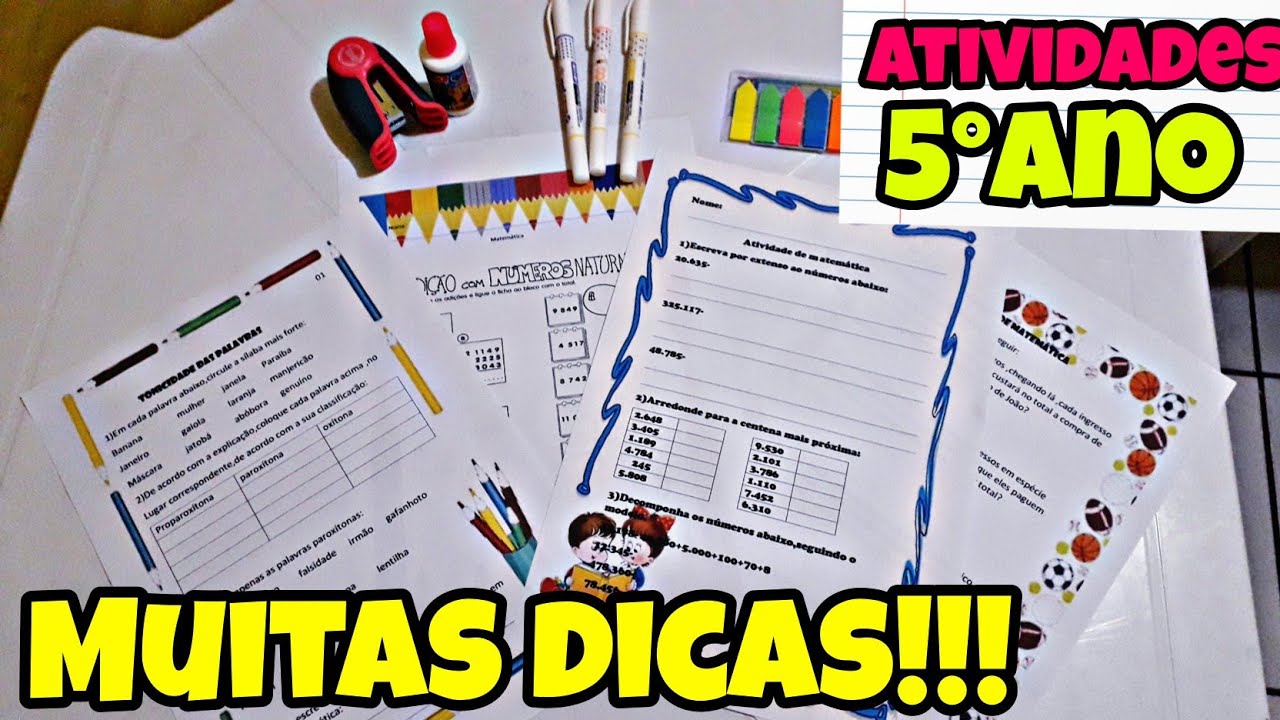 Atividades para 5º ano |Primeiro bimestre| Reforço escolar