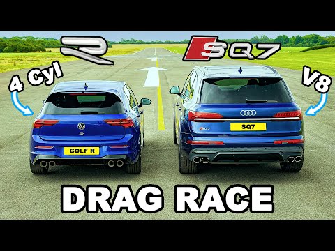 VW Golf R v Audi SQ7: DRAG RACE