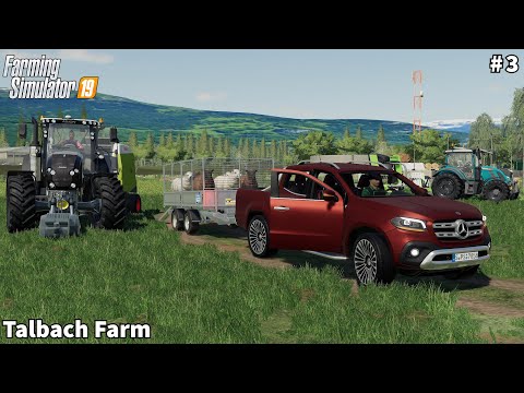 Baling & wrapping Clover Bales, Spreading Slurry │Talbach│FS 19│Timelapse#3