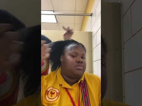 2 braids in school bathroom😍#shorts #foryou #trending  #hairstyle #braids #blackgirlmagic
