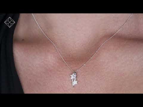 Diamond Entwined Stars Stellato Necklace in 9K White Gold - G4147