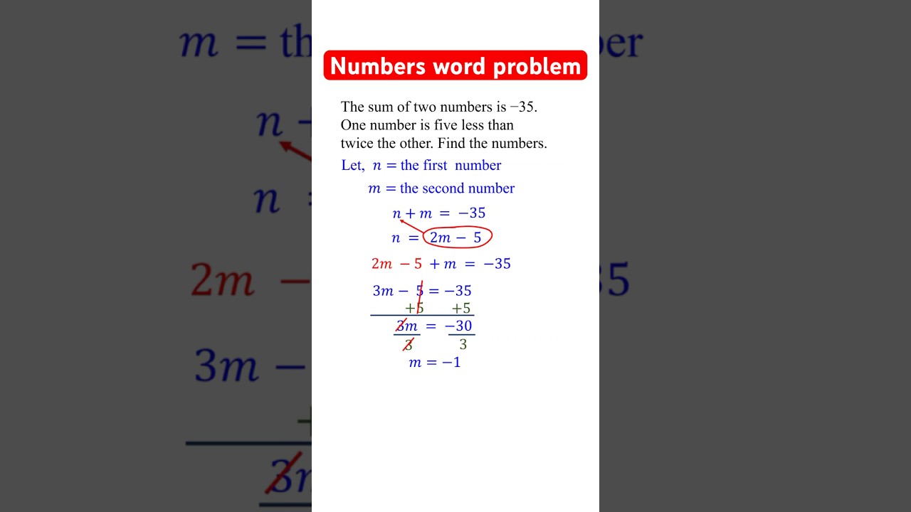 How to Solve Algebra Word Problem with System of Equations #algebra #math