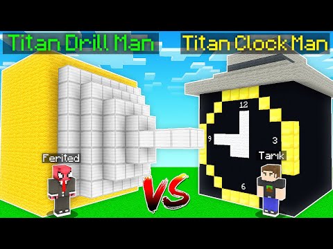 TITAN DRILL MAN EV VS TITAN CLOCK MAN EV - Minecraft