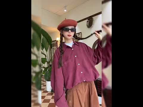 【C2 Studiosシリーズ】★シャツ★ 6color 長袖シャツ トップス 男女兼用 メンズ 定番 無地 ゆったり 赤 青 黒 白 緑