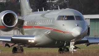 preview picture of video 'Bombardier Global 6000 VistaJet Take Off at Airport Bern-Belp'