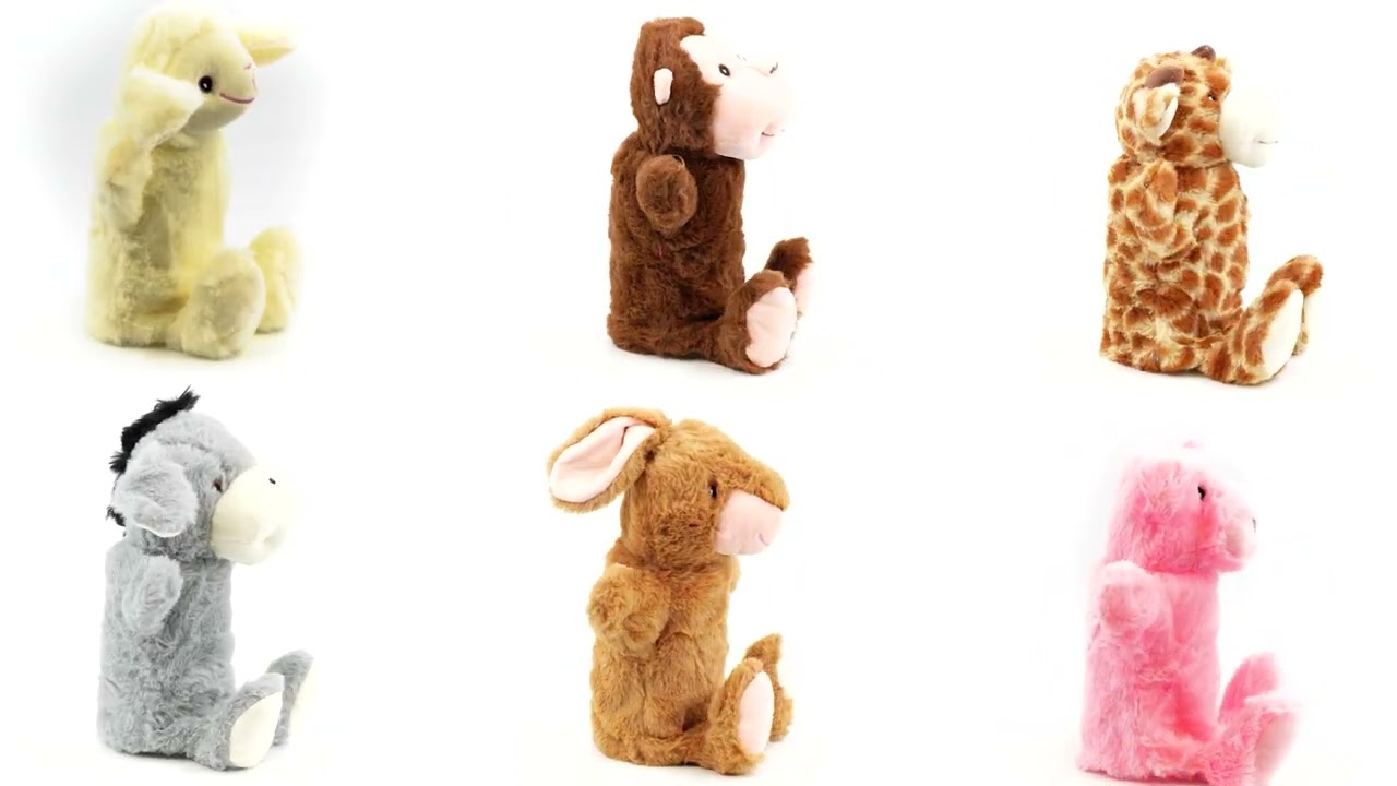 Set Of 6 Animal Hand Puppets For Story Telling & Acts