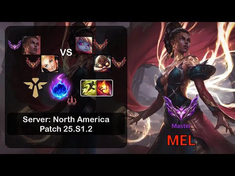 Mel Support + Lux vs Poppy + Corki - NA Master - Patch 25.S1.2