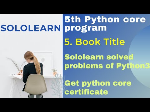 5th Python3 Program Solution Book Title Sololearn Python Core Project Answer Free Certificate