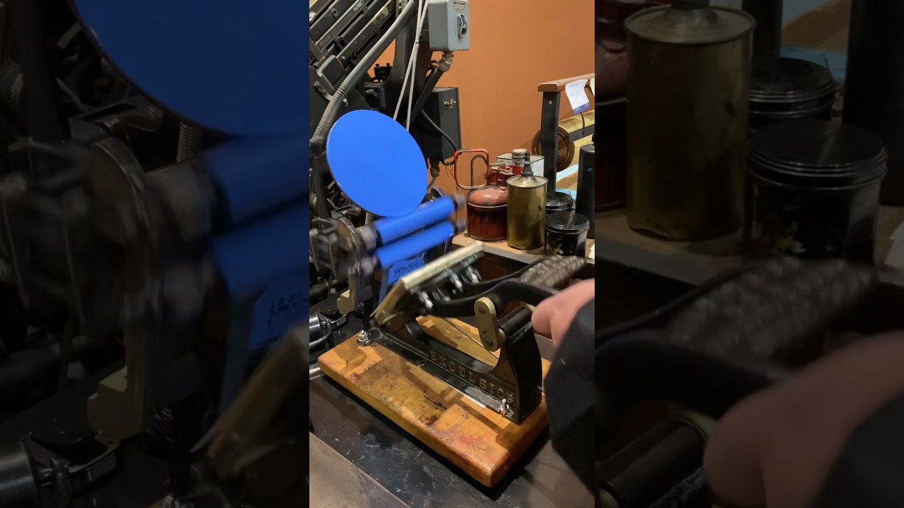 Making some I 💙 Sacramento History Museum letterpress prints with a tabletop printing press
