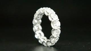 6.17ct Natural Round Cut U-Prong Diamond Eternity Band - ALL GIA Certified