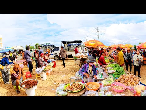 Amazing Street Food Tour! Factory Workers in Cambodia Province & City, Best Countryside Market