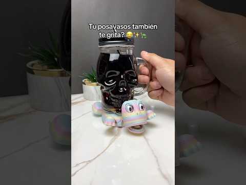 Esta tortuga te grita con todo lo que le pongas encima 😂✨🐢 #posavasos #tortuga #calavera #vaso
