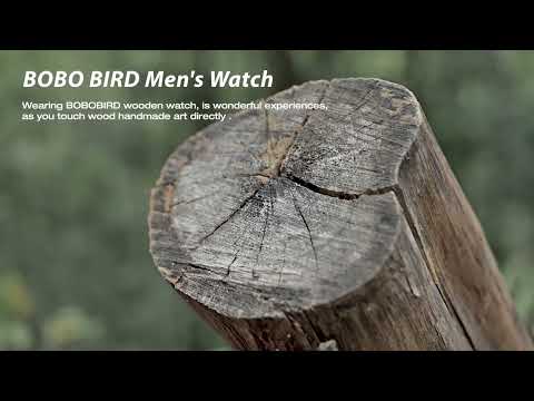 Relógio de Madeira e Aço Inox Ricynus - Bobo Bird
