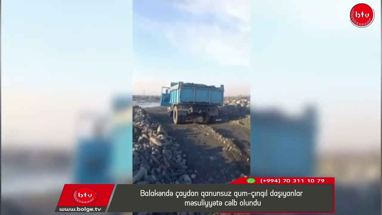 Balakəndə çaydan qanunsuz qum-çınqıl daşıyanlar məsuliyyətə cəlb olundu