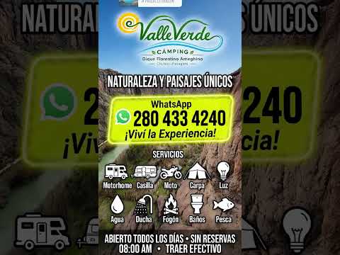 👍Camping Valle Verde Dique Florentino Ameghino Chubut Argentina WhatsApp  2804334240