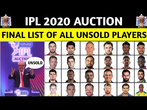 IPL 2020 : FINAL LIST OF ALL 269 UNSOLD PLAYERS LIST OF IPL 2020 AUCTION | IPL 2021 AUCTION |