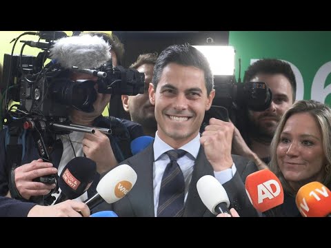 Dutch centrist leader Rob Jetten celebrates after election success | AFP