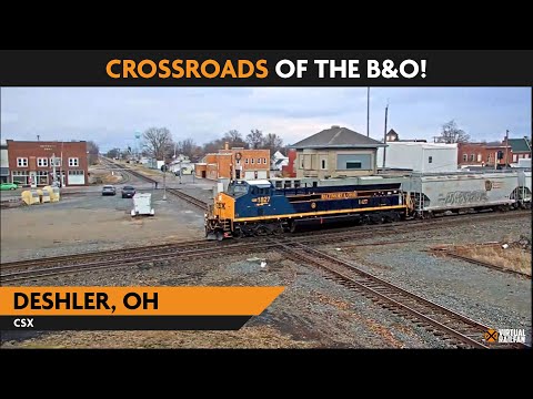 Virtual Railfan - Deshler, Ohio live train camera (Fixed View - Diamond)