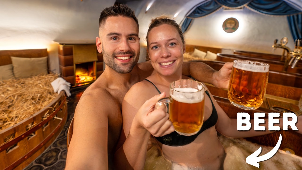 A duo experiences fascinating Beer Spa.