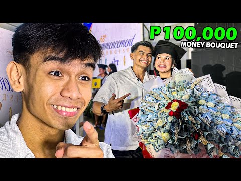 Unexpected SURPRISE MONEY BOUQUET sa GIRLFRIEND KO - Graduation Gift