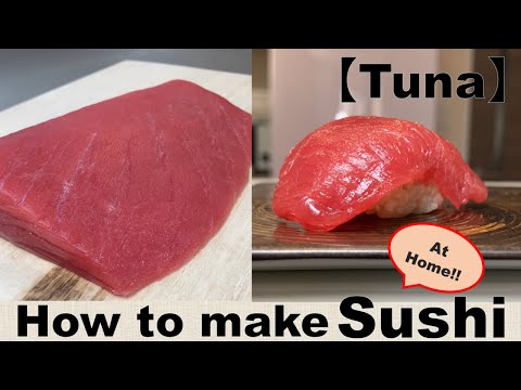 How To Prepare Tuna for Sushi At Home!!