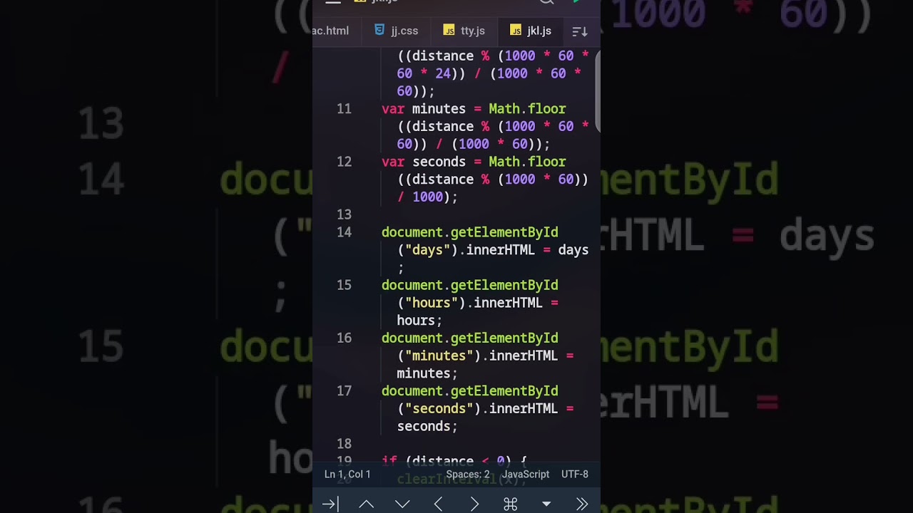 Make Count down Timer ⏳ in Html Css #viral #shorts #youtubeshorts #html #css