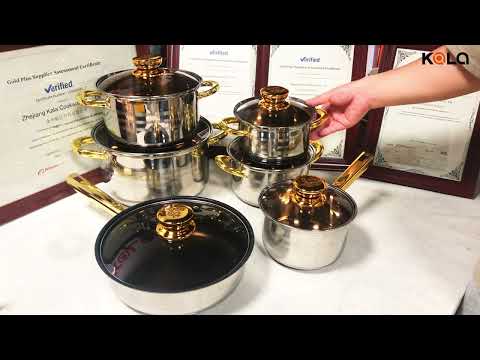 12pcs stainless steel cookware set with 16-18-20-24CM casserole/24cm fry pan/and 16CM sauce pan