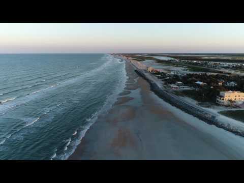 Drone footage of Matanzas Inlet Beach