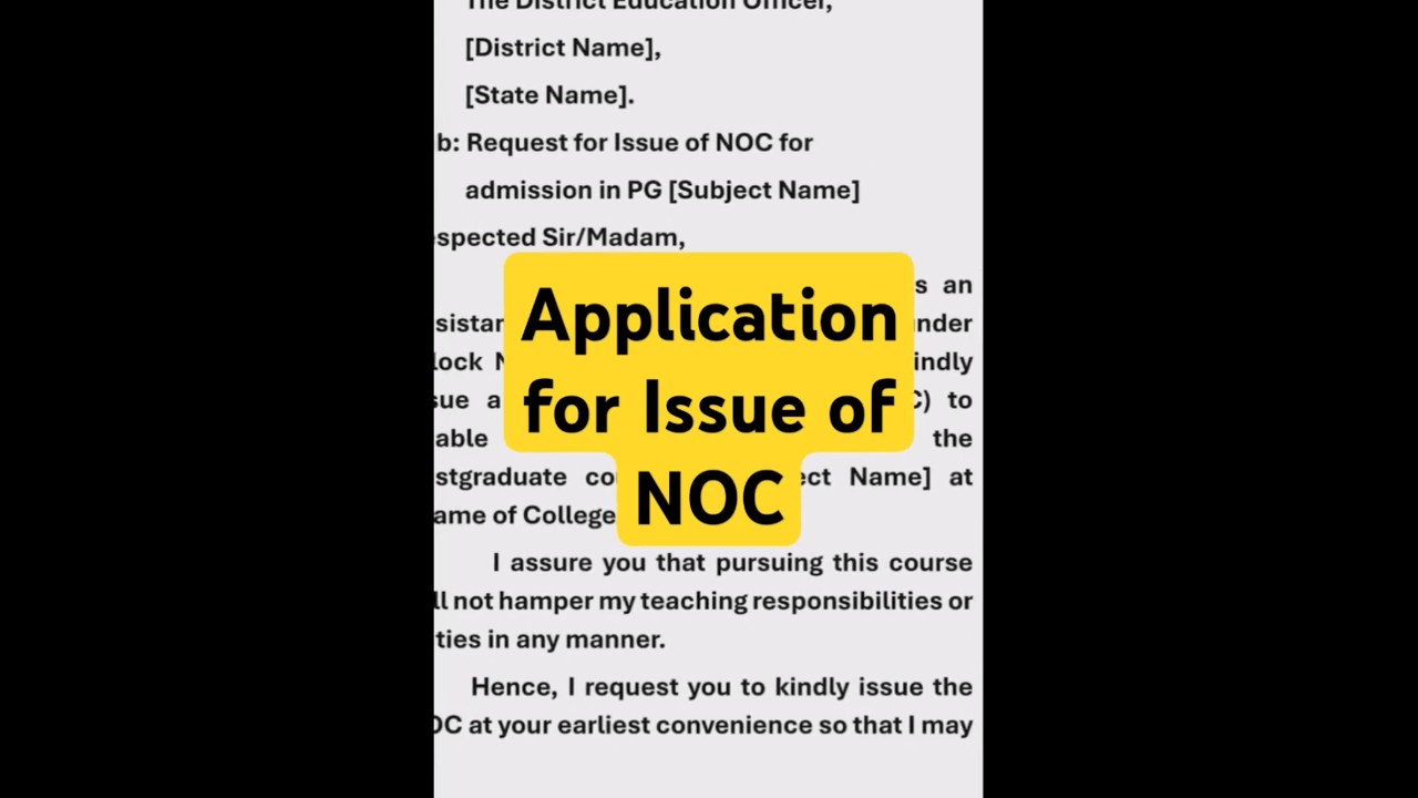 Application for NOC//NOC for higher studies//NO OBJECTION CERTIFICATE @memorableclips-n6s