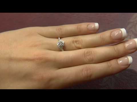 VR1003 Antique Twist Halo Engagement ring