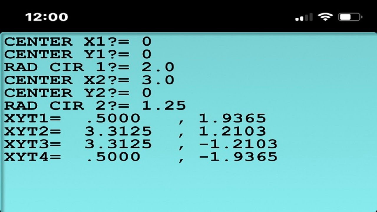 Tangent Angle 2 Calculator Program