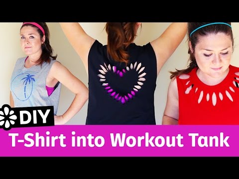 3 Easy DIY T-Shirt Cutting Ideas for Workout Tank Tops...